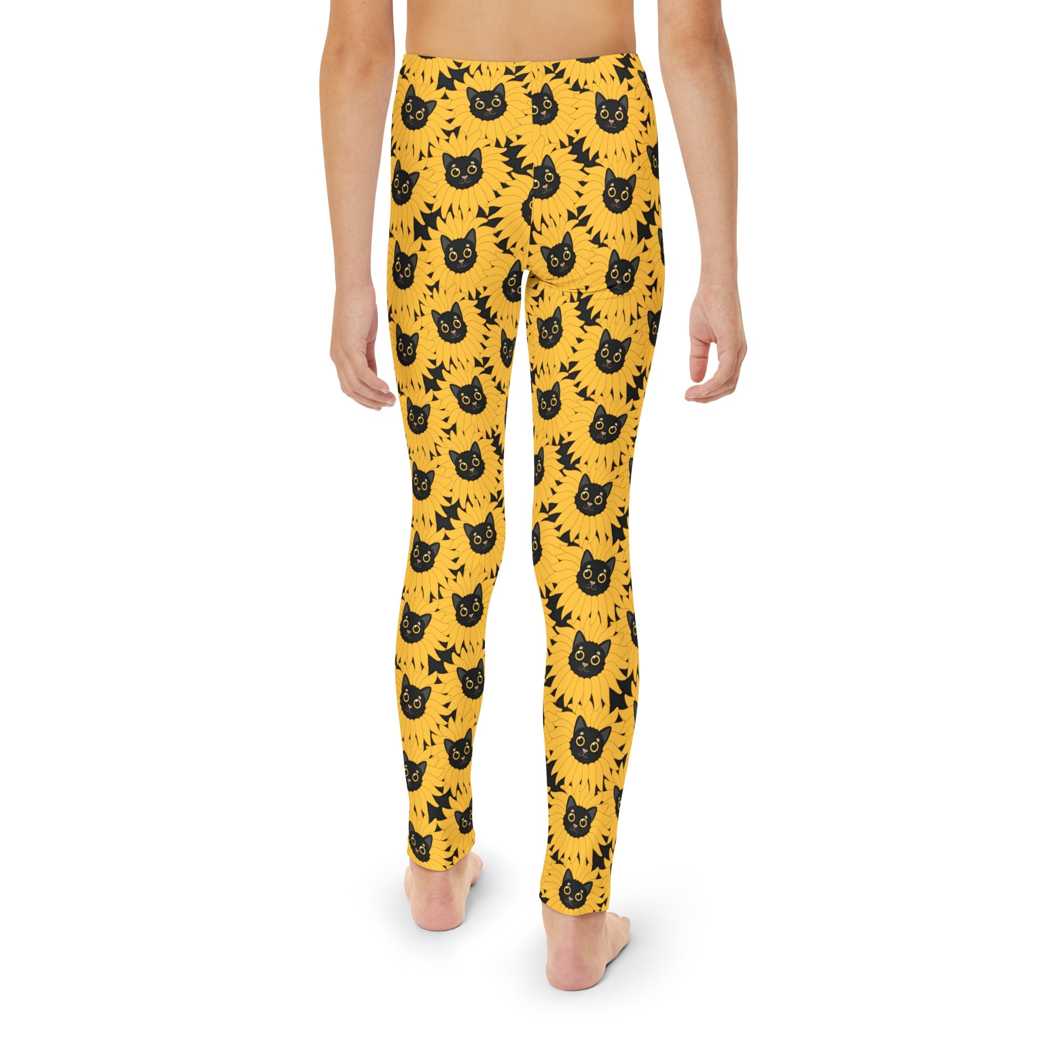 SHE REBEL - Sunflower Kitty Youth Full-Length Leggings (18 M - 12 Years)